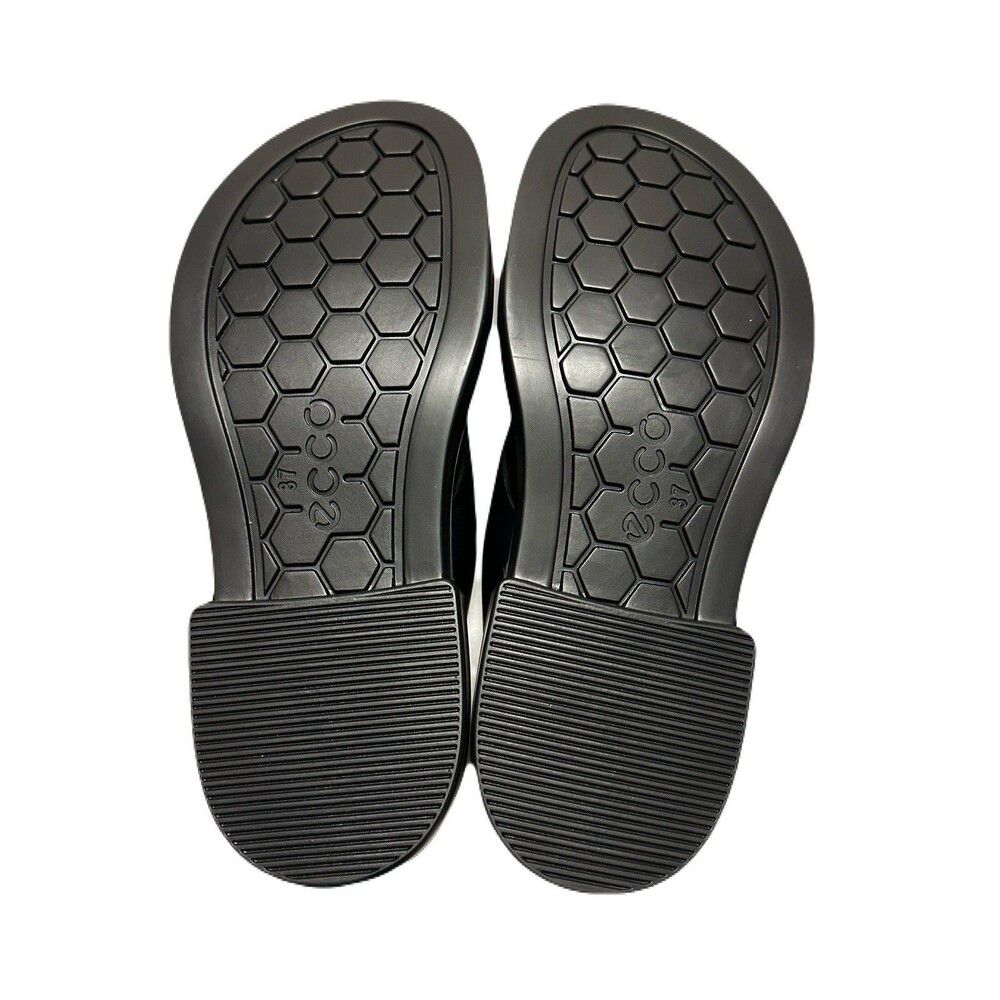 NEW Ecco Womens Size 6-6.5 / 37 Black Leather Ring Metropole Seoul Sandals $140 - Picture 7 of 8